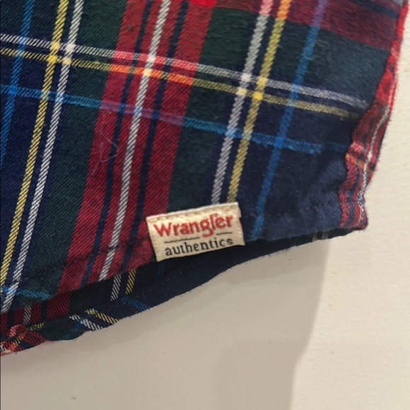 Wrangler Blue and Red Plaid Button Down Shirt - Picture 3 of 4